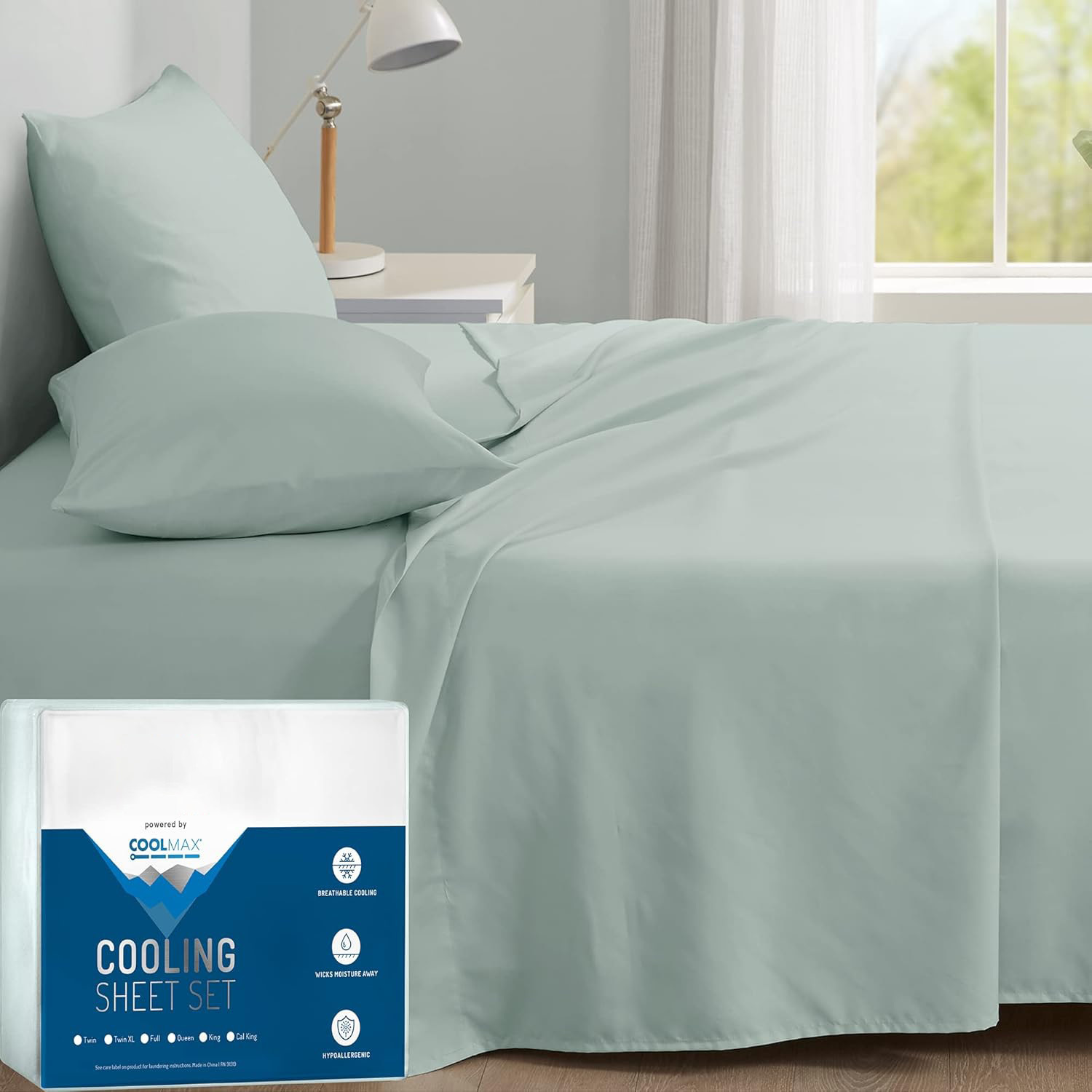 Breathable & Cooling Sheets Coolmax Cooling Sheets Durable Sateen Weave cooling Bed Sheets with with Deep Pocket
