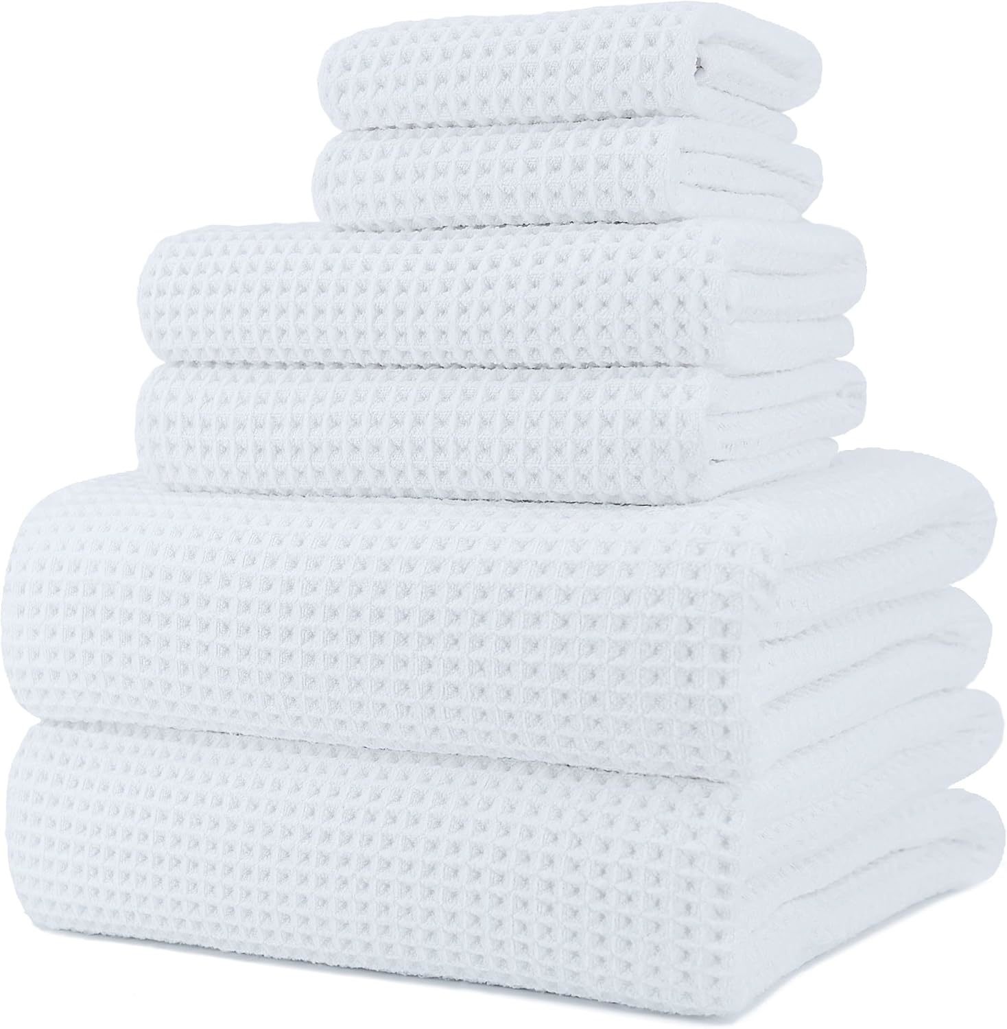 Factory hot sale Oversize Quick Dry Lint Free Microfiber 60 x 30 in Bath Towel Set 6 Piece Waffle  Bath Towel Set for hotel