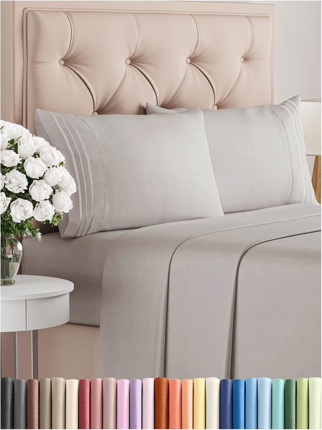 Breathable & Cooling Sheets Hotel Luxury Wrinkle Free Sheets HIGHEST QUALITY BRUSHED MICROFIBER  cooling Bed Sheets with Deep Pockets