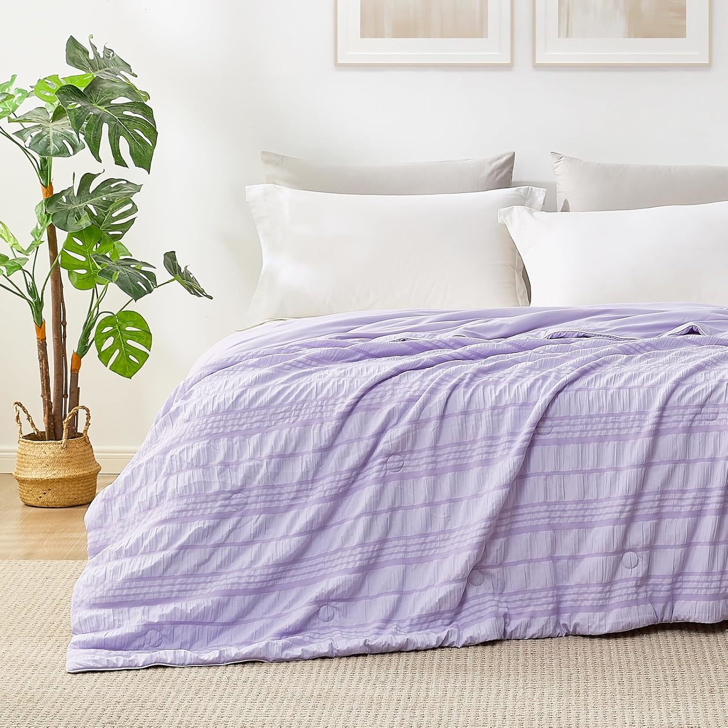 Factory manufacturer in stock Seersucker Quilting Q-Max 0.6 Reversible Lightweight Cool feeling comforter quilt  for Hot Sleepers Night Sweats