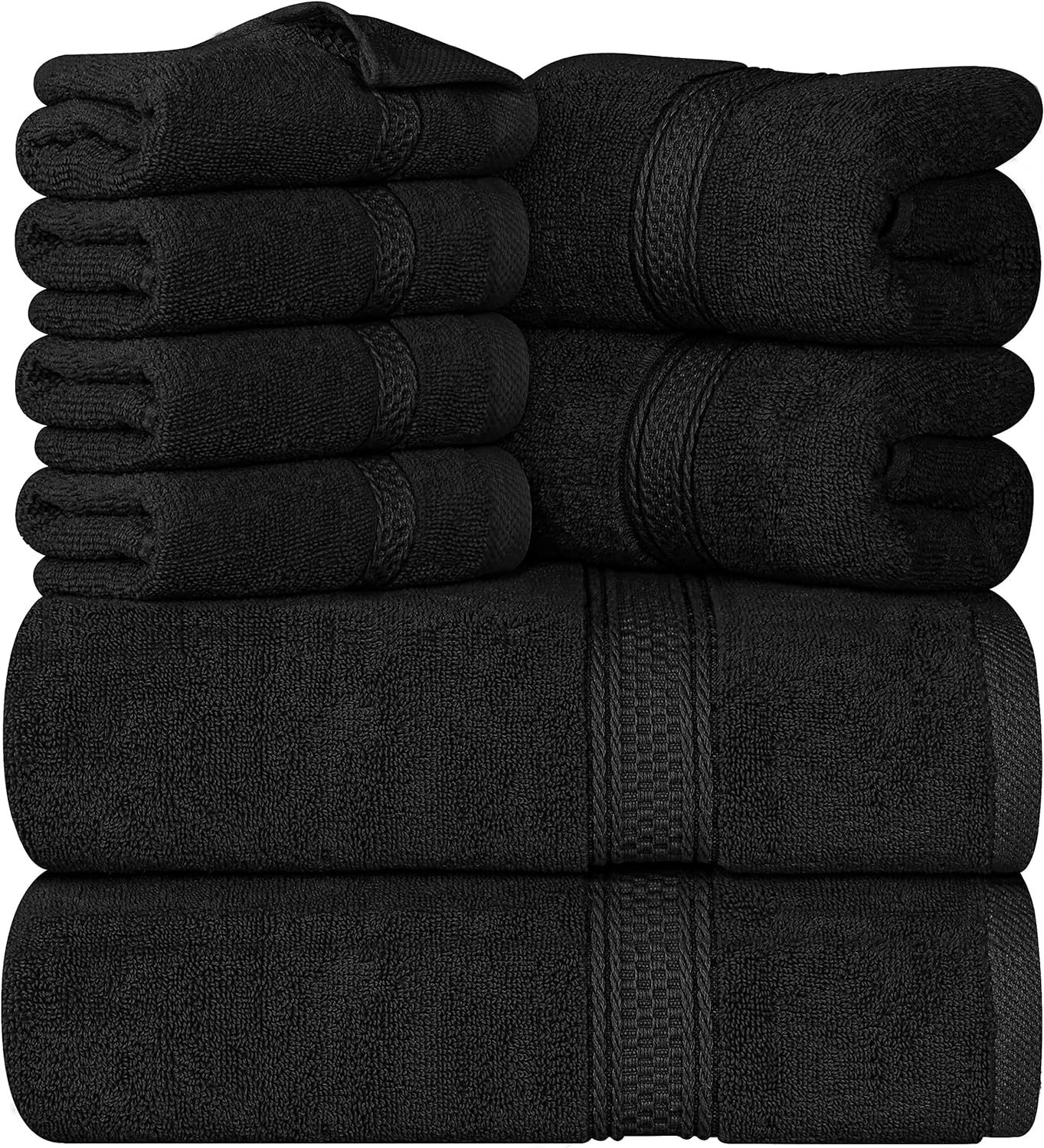 Factory hot sale Highly Absorbent 8-Piece 2 Bath Towels 2 Hand Towels 4 Wash Cloths 600 GSM 100% Cotton Towels for hotel