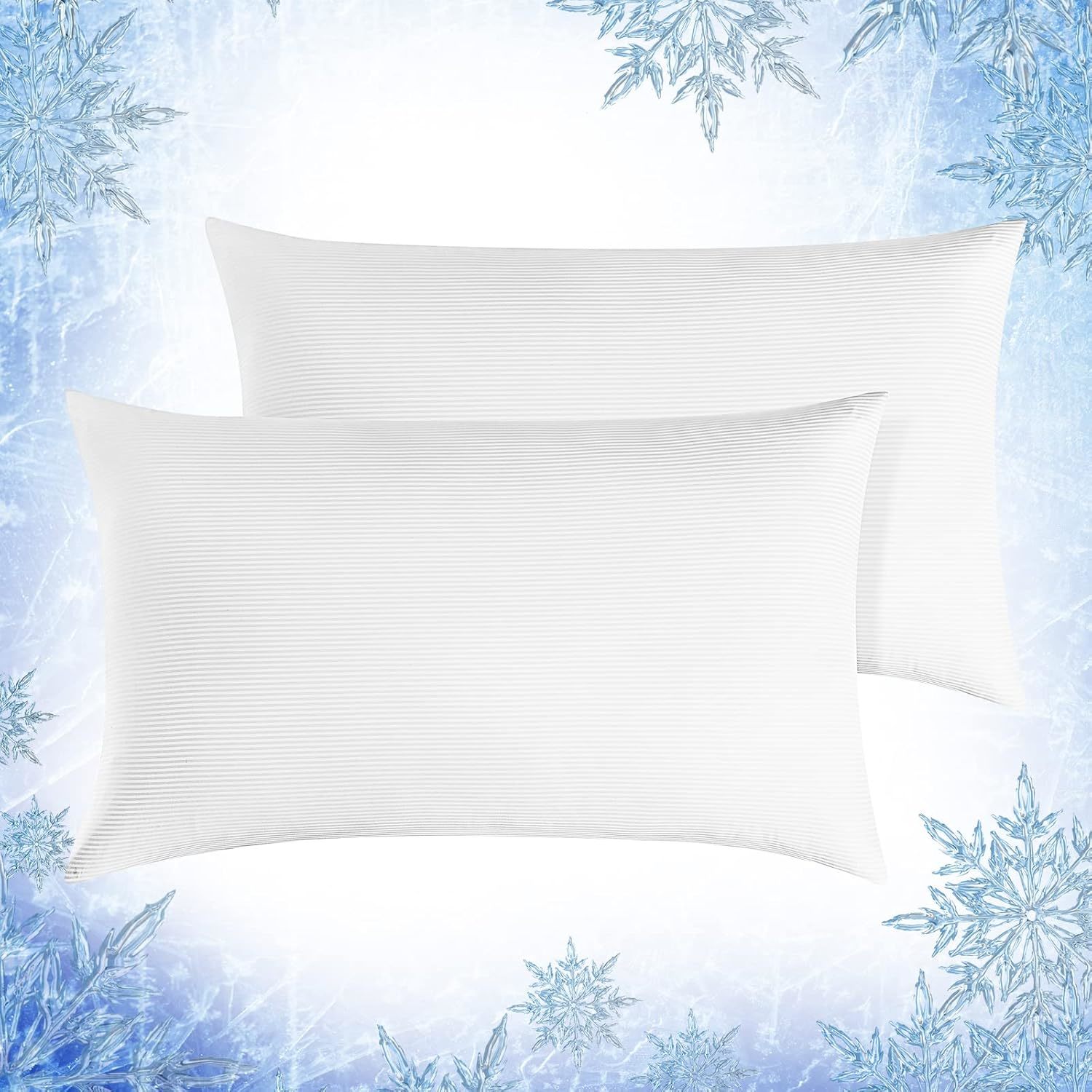Factory hot selling White Standard & Queen Size Double Sided Elastic Cooling Q-Max>0.55 Arc-Chill Cooling Pillow Cases for Hot Sleepers