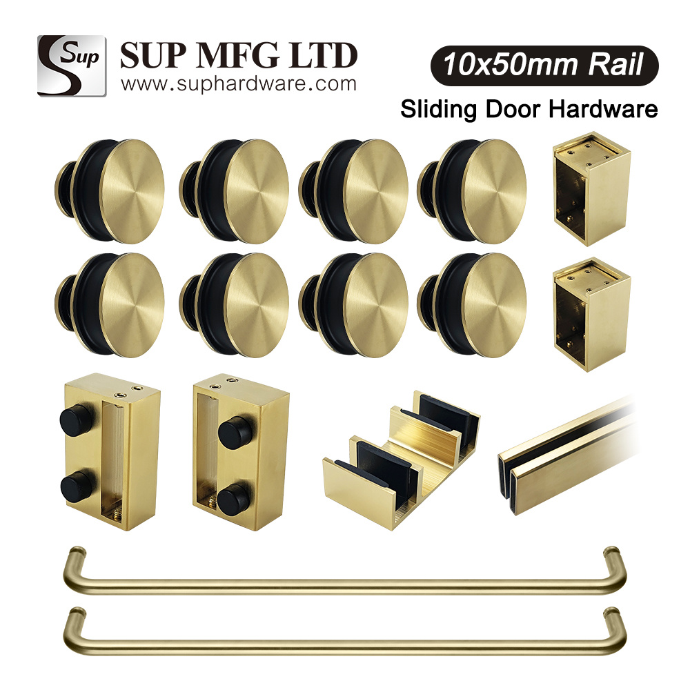 10x50mm Rail Sliding Set stainless steel frameless shower sliding door system