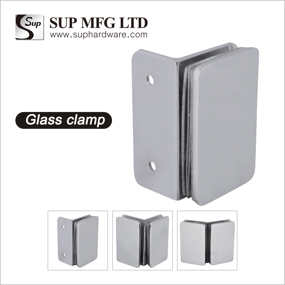 FC131-L Wall-mounted glass fixed clip glass to glass brass glass clamp