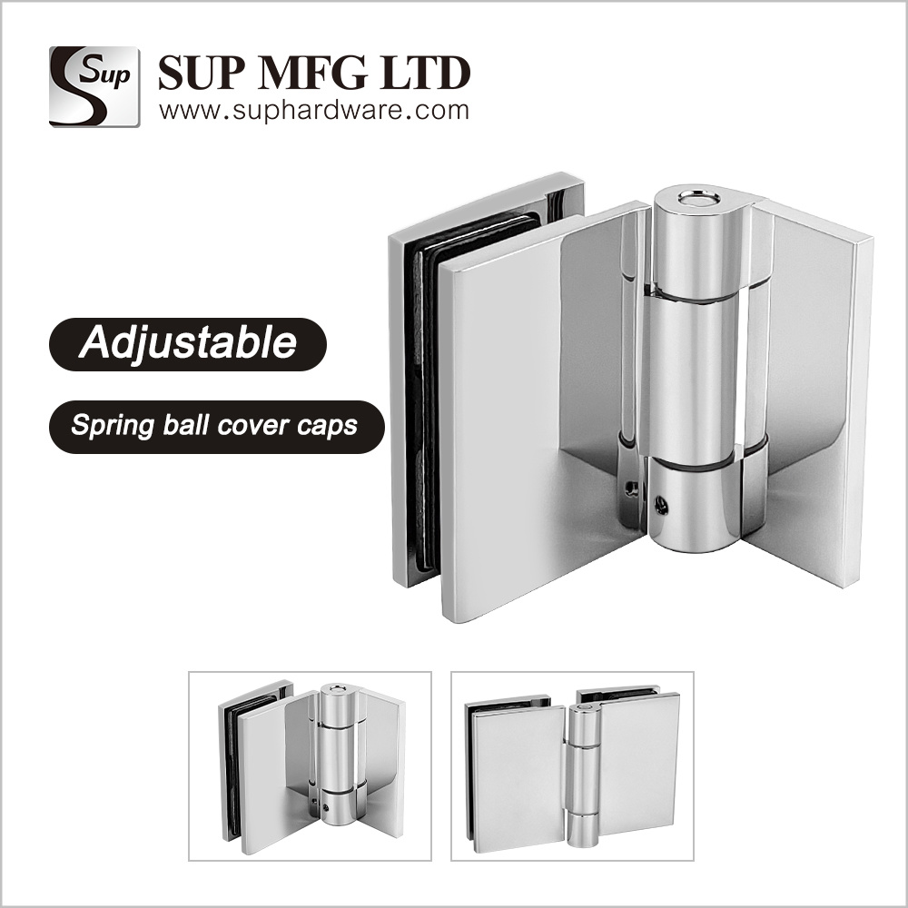GHWC11X Adjustable bifold shower hinge with spring ball cover caps