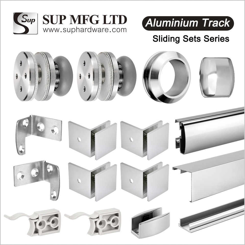 SRA102L-120 Aluminium track sliding set frameless glass door accessories