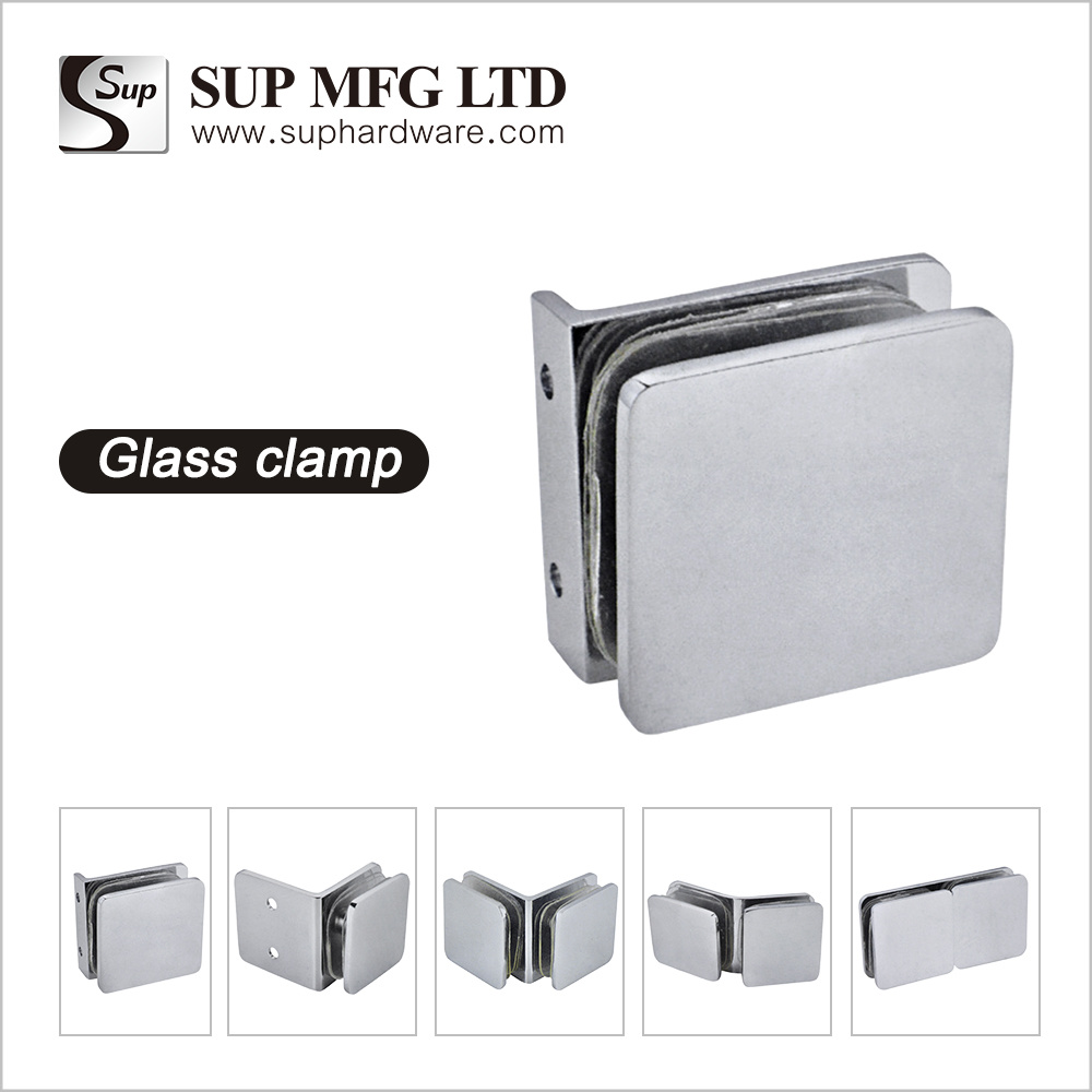 FC161 Fixing glass clamp chrome square glass connector fixed clip