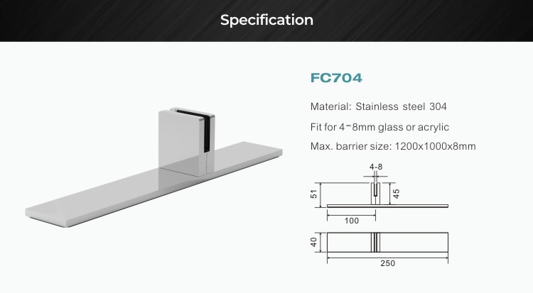 Barrier Glass Clamp