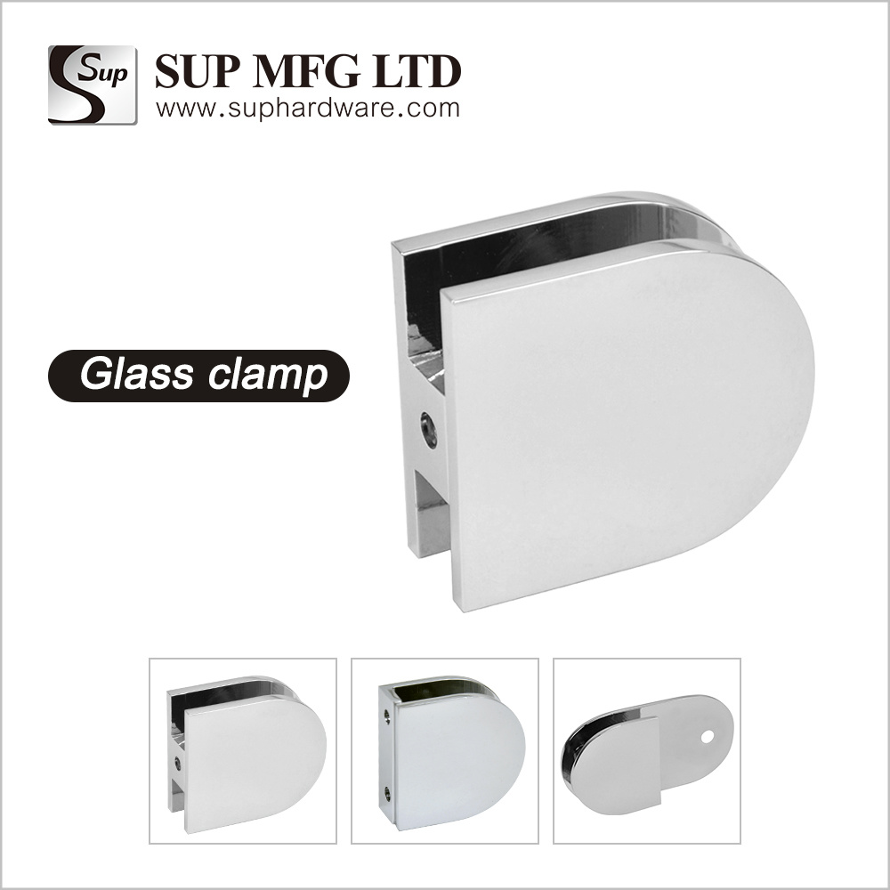 FC230 Wall-mounter glass bracket clip semicircular glass fixed brass clamp