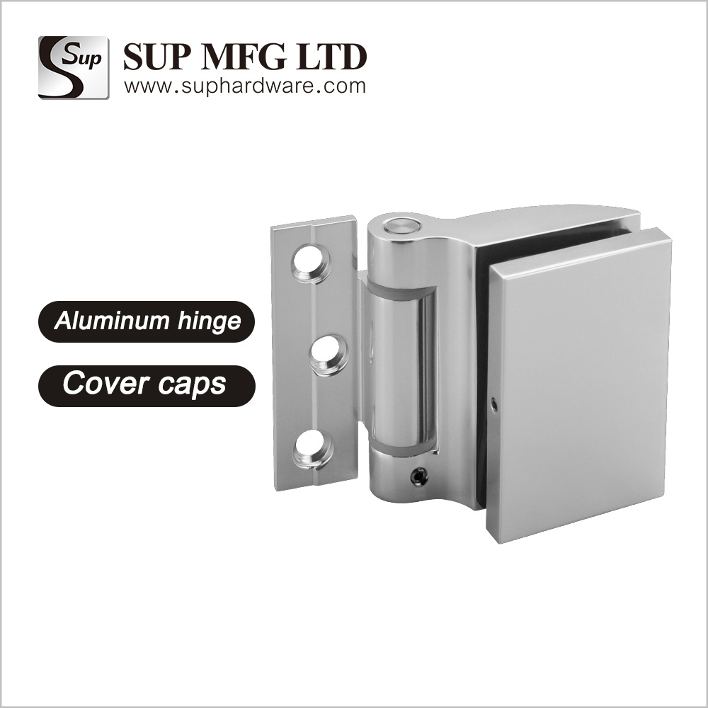 WH-04 Aluminium alloy hinge glass display cabinet hinge with cover