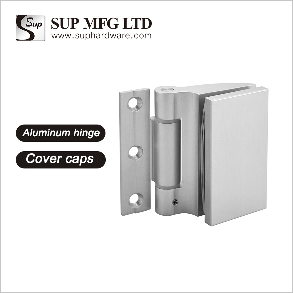 WH-03 Aluminium alloy hinge glass display cabinet hinge with cover