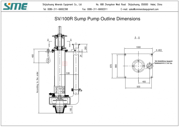 Big Capacity Vertical Turbine Pump 54 - 289m3 / H , High Speed Vertical Sump Pump 0
