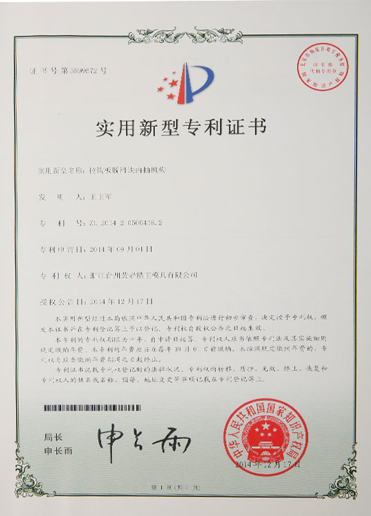Patent certificate14