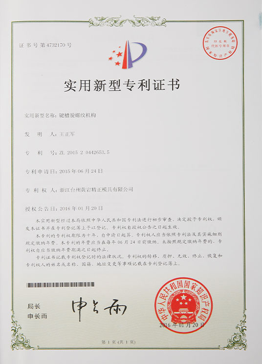 Patent certificate9