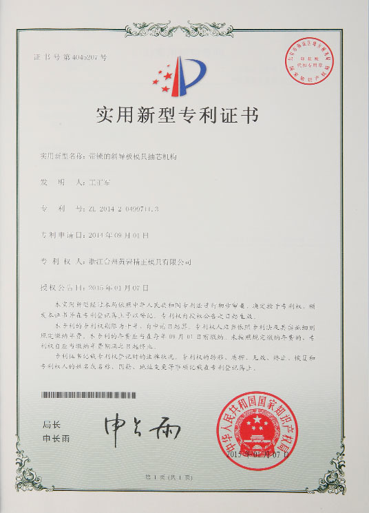 Patent certificate13