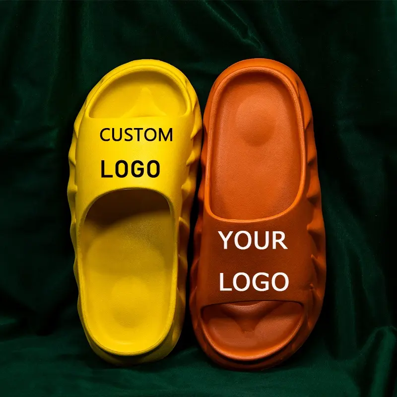 OEM Custom Brand Logo slides Original High Quality House Slippers Footwear Women Indoor Slipper flip flops Ladies Men Slides