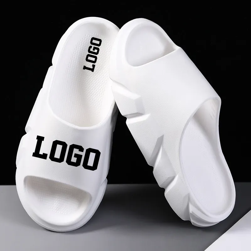 Fashion Summer Beach Couple Thick Soles Flats Men's Women's Yeezy Slides Sandals Slippers Custom Logo