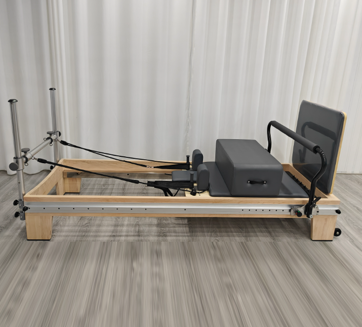 MC-PF008  Premium Foldable Pilates Reformer Top Full track Maple Wooden Pilates Reformer