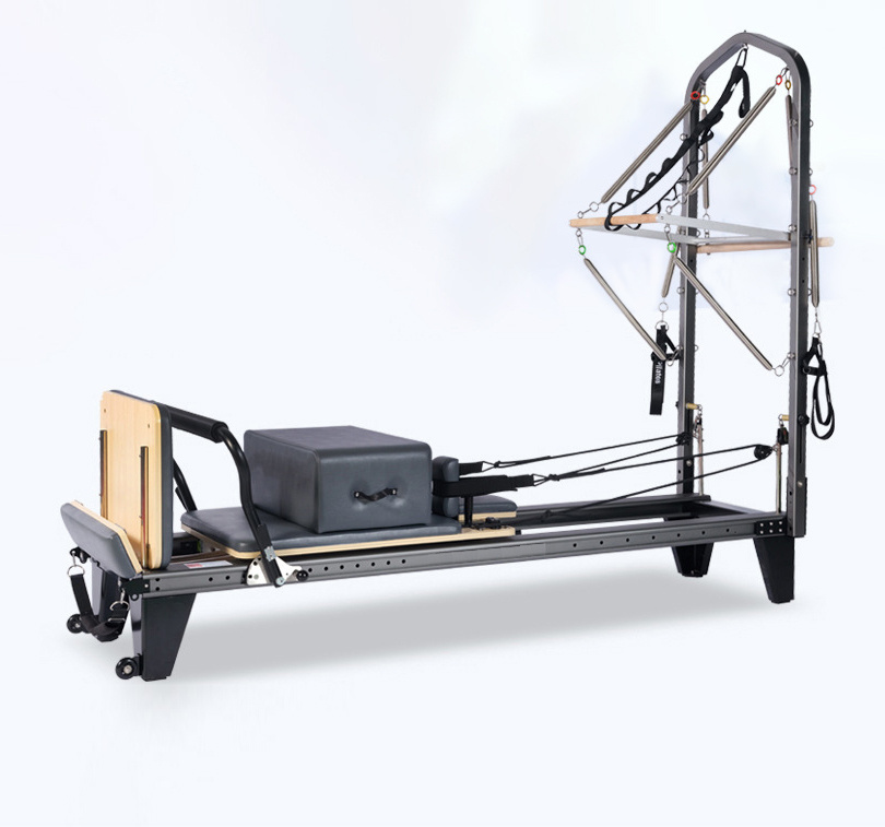MC-PL1007B  Durable Yoga Fitness Equipment Elite Aluminum Alloy Pilates Reformer With Half  Tower