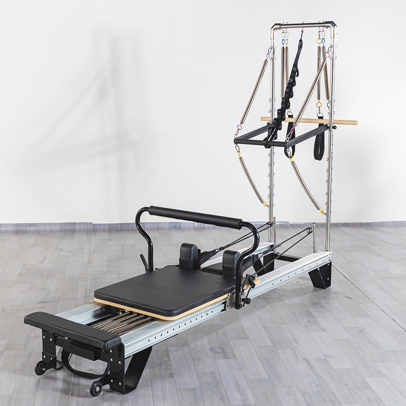 MC-PL1008B Cheap Price Gym Fitness Equipment Old Aluminum Alloy Pilates Reformer With Half Tower