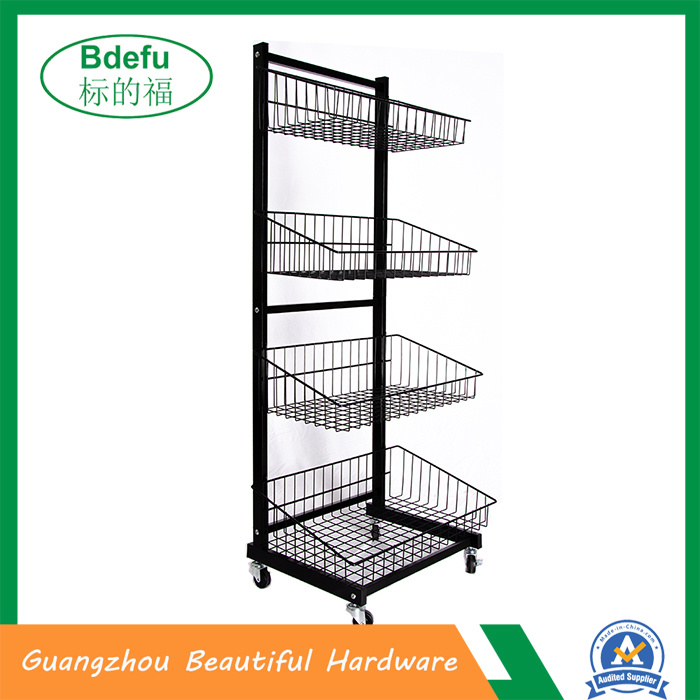 Black 4 baskets display stand