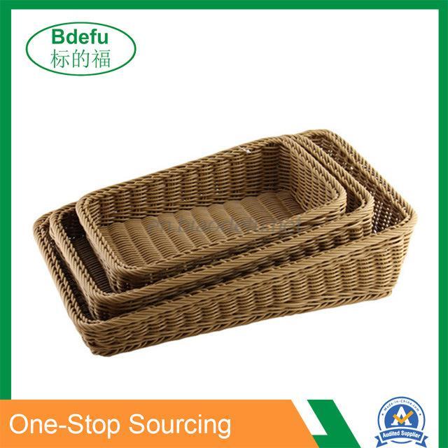 Plastic rattan wicker storage basket