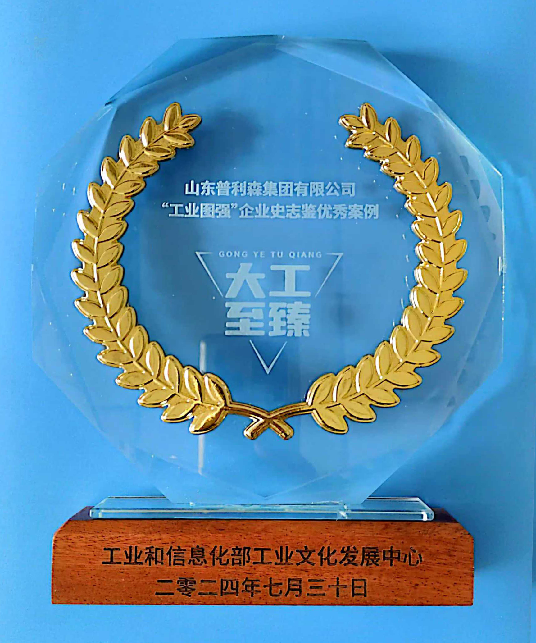 2024年國(guó)家工信部“工業(yè)圖強(qiáng)”企業(yè)史志鑒優(yōu)秀案例獎(jiǎng)杯