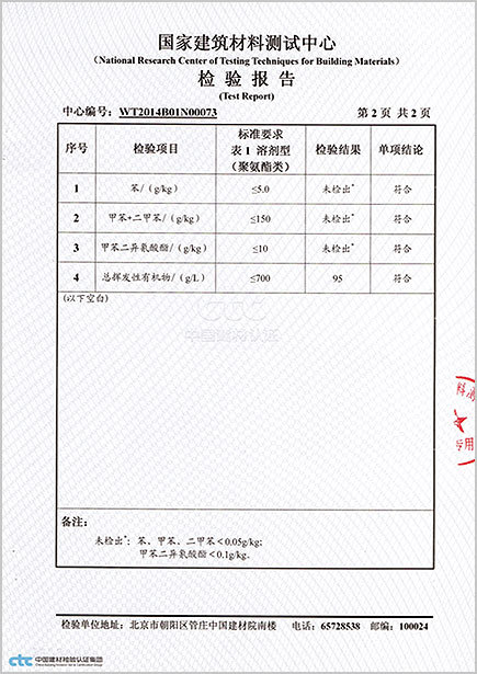 Inspection Report of Polyurethane foam Joint Sealant (Foam Adhesive)