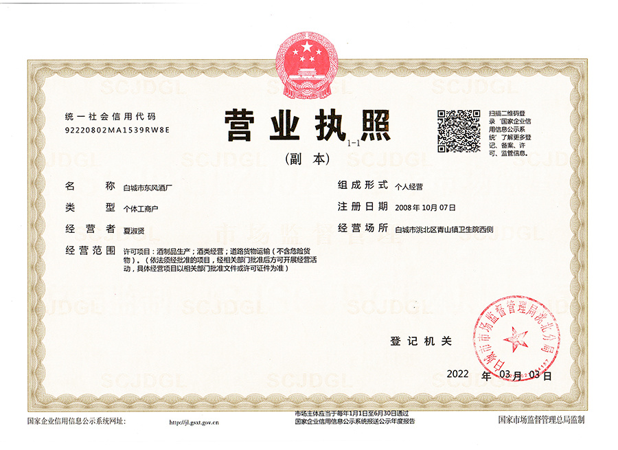 營(yíng)業(yè)執(zhí)照副本
