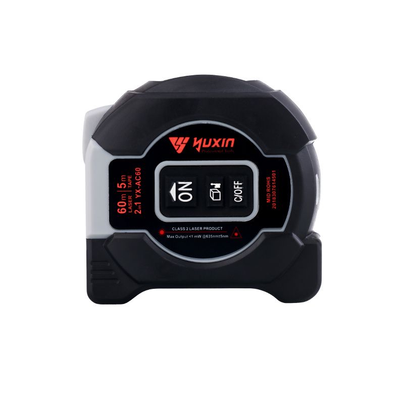 2-in-1 197ft/60m laser tape measure with rechargeable battery