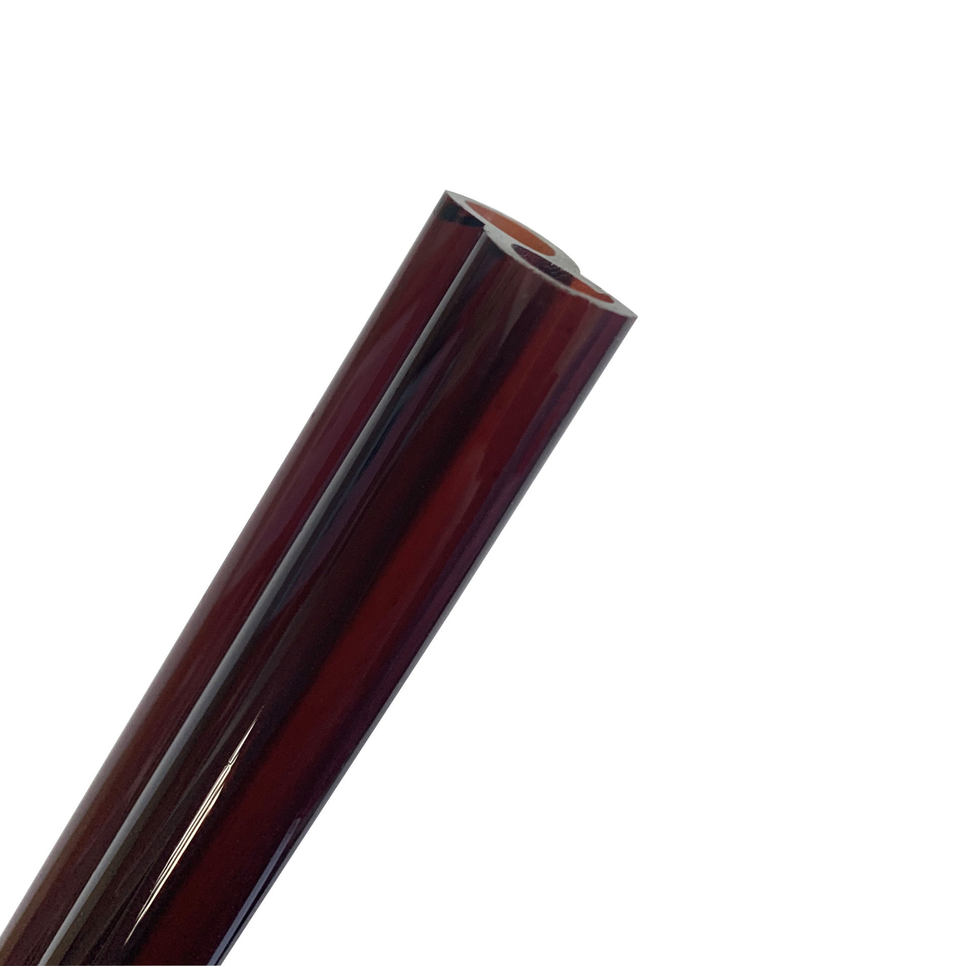 Red quartz glass double-hole tube