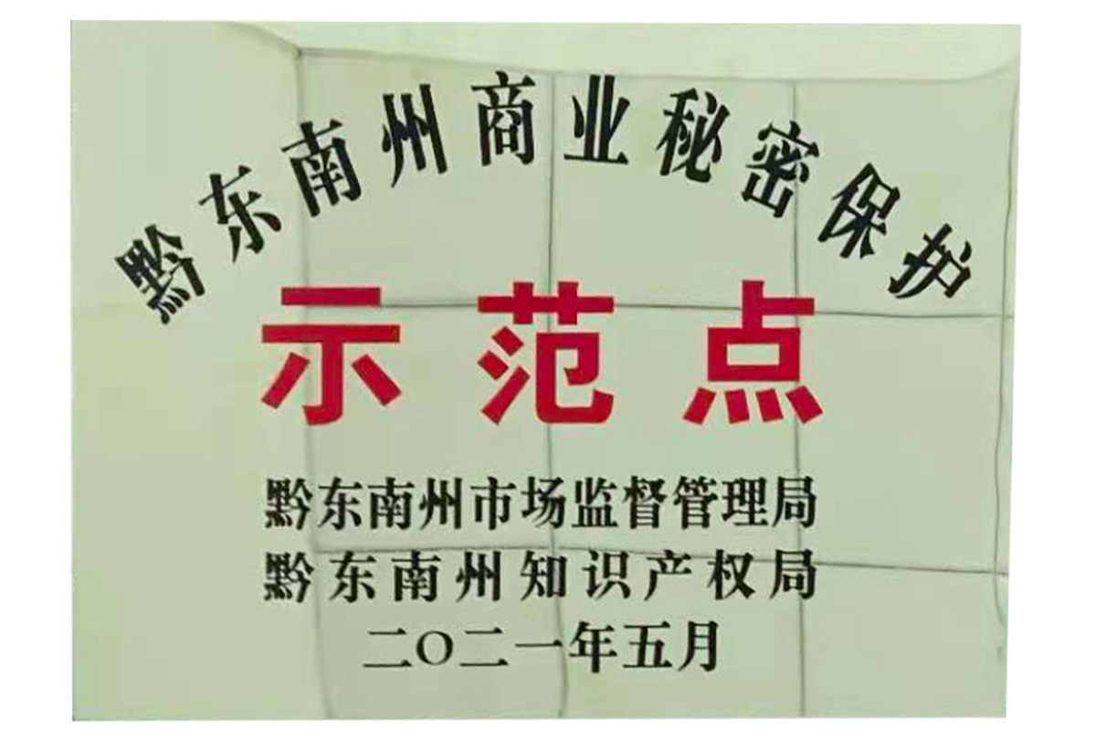 黔东南州商业秘密保护示范点(黔东南州市监局、知识产权局) 黔东南州商业秘密保护示范点(黔东南州市监局、知识产权局)