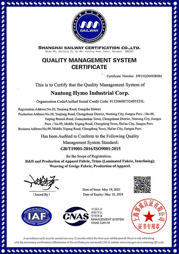 Quality Management System Certification