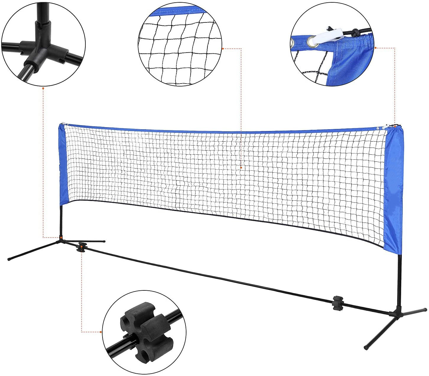 Portable Badminton Tennis Net ，Volleyball, Beach Ball