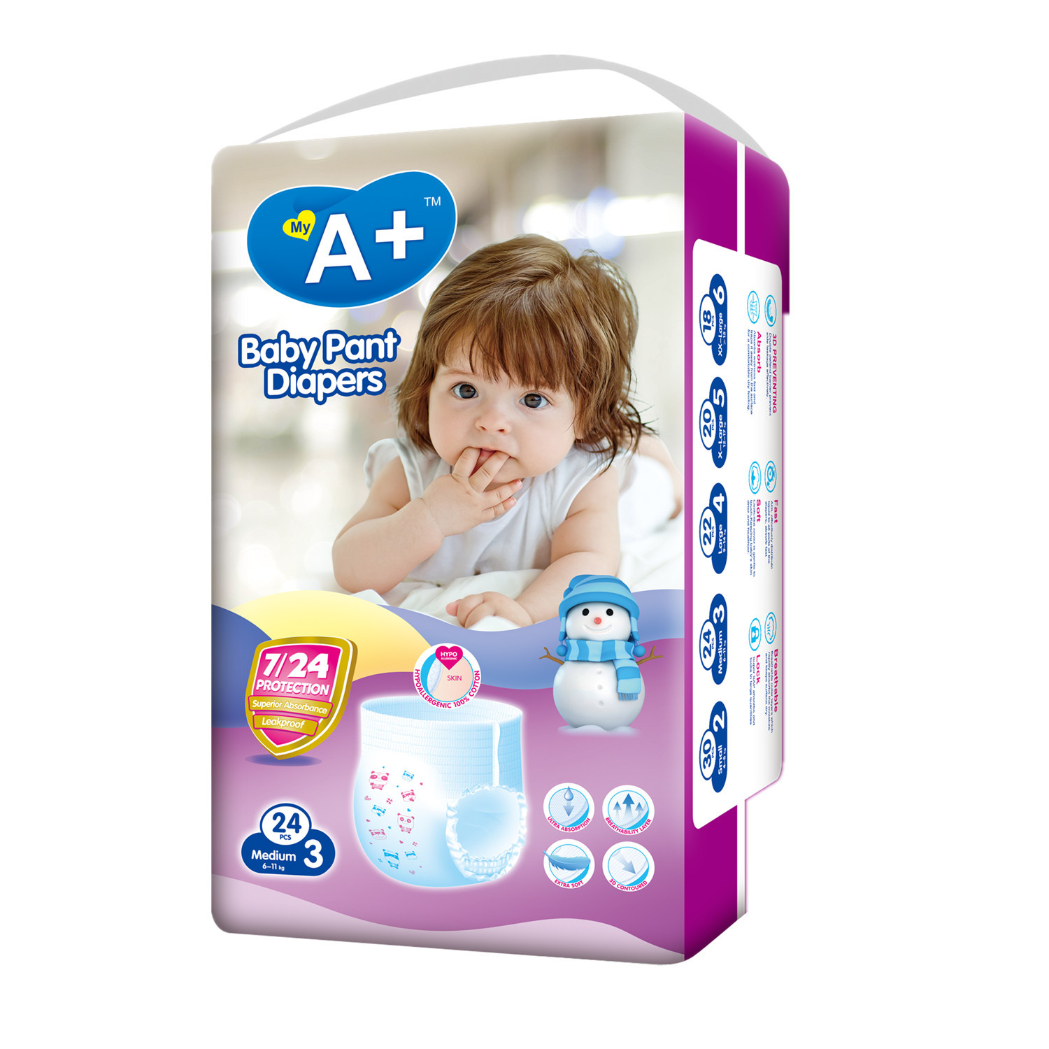 My A+ Baby Pants Diapers Pull Ups Nonwoven Fluff Pulp