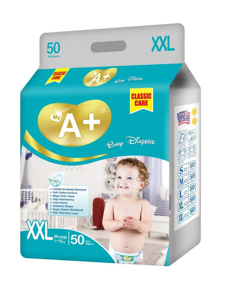 2023 new design High quality competitive magic tape baby diaper manufacturer