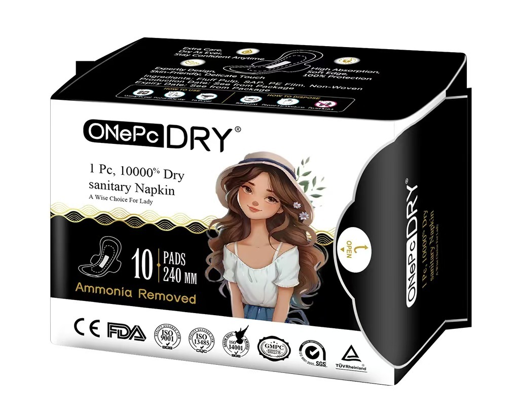 ONePcDRY 1 PCS 10000% DRY Premium Quality Wholesale Sanitary Pads for Women Sanitary Napkin Menstrual Pads Sanitary Pads Lady