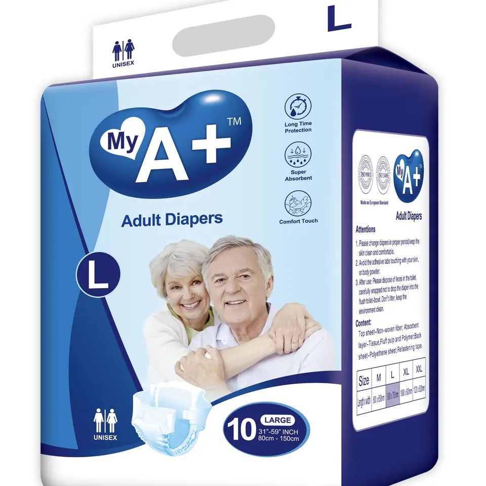 Wholesale factory high quality super absorbent disposable adult diaper for old men old women
