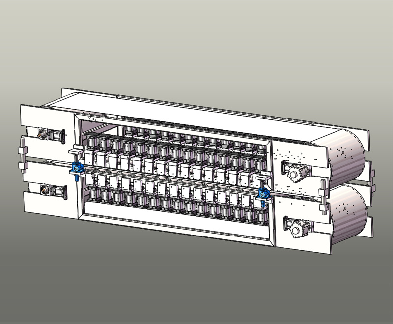 Double belt press for composite