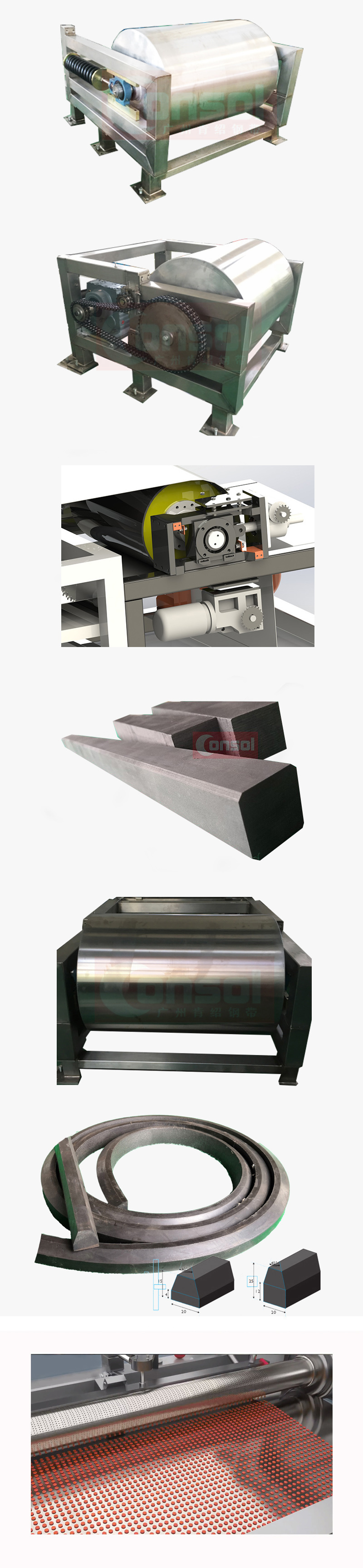steel belt conveyor system spare parts
