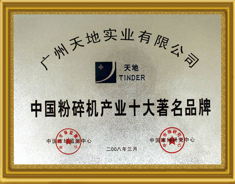 中國粉碎機產業十大著名品牌