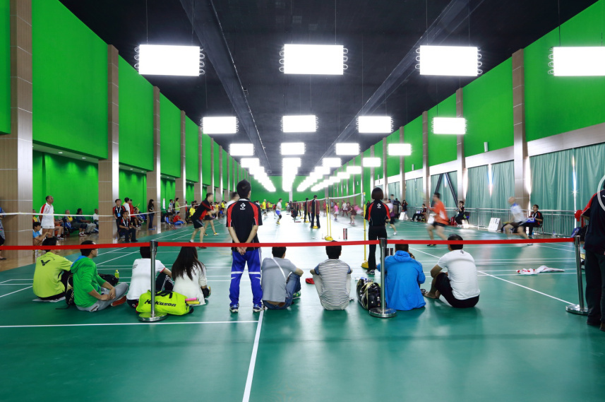描述：第20届全球华人羽毛球锦标赛在健龙森体育馆....................