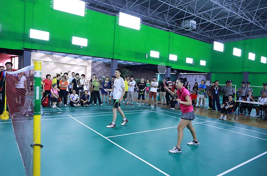 描述：第20届全球华人羽毛球锦标赛在健龙森体育馆..................