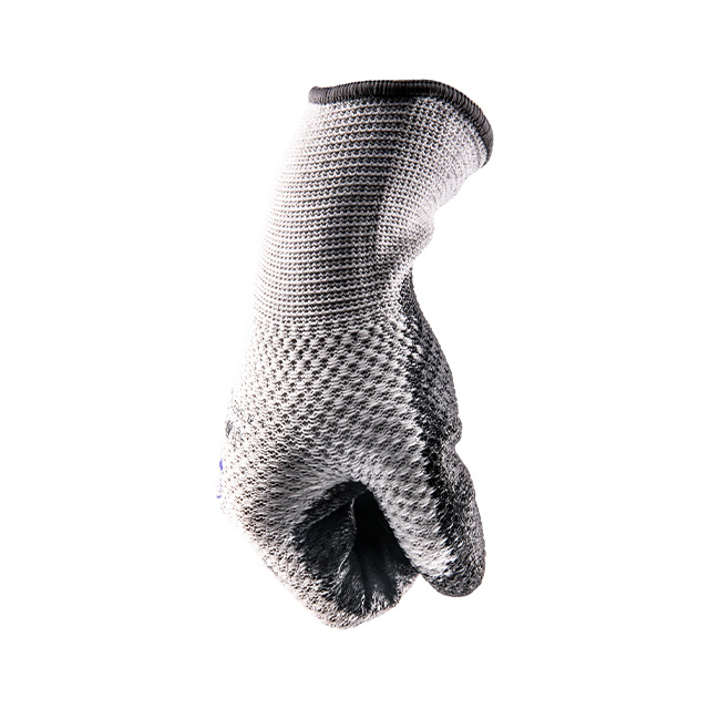Grey polyester PU pineapple patterned gloves