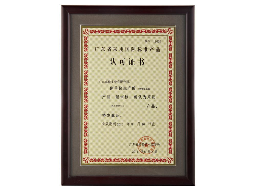 International Standard Approval Certificate