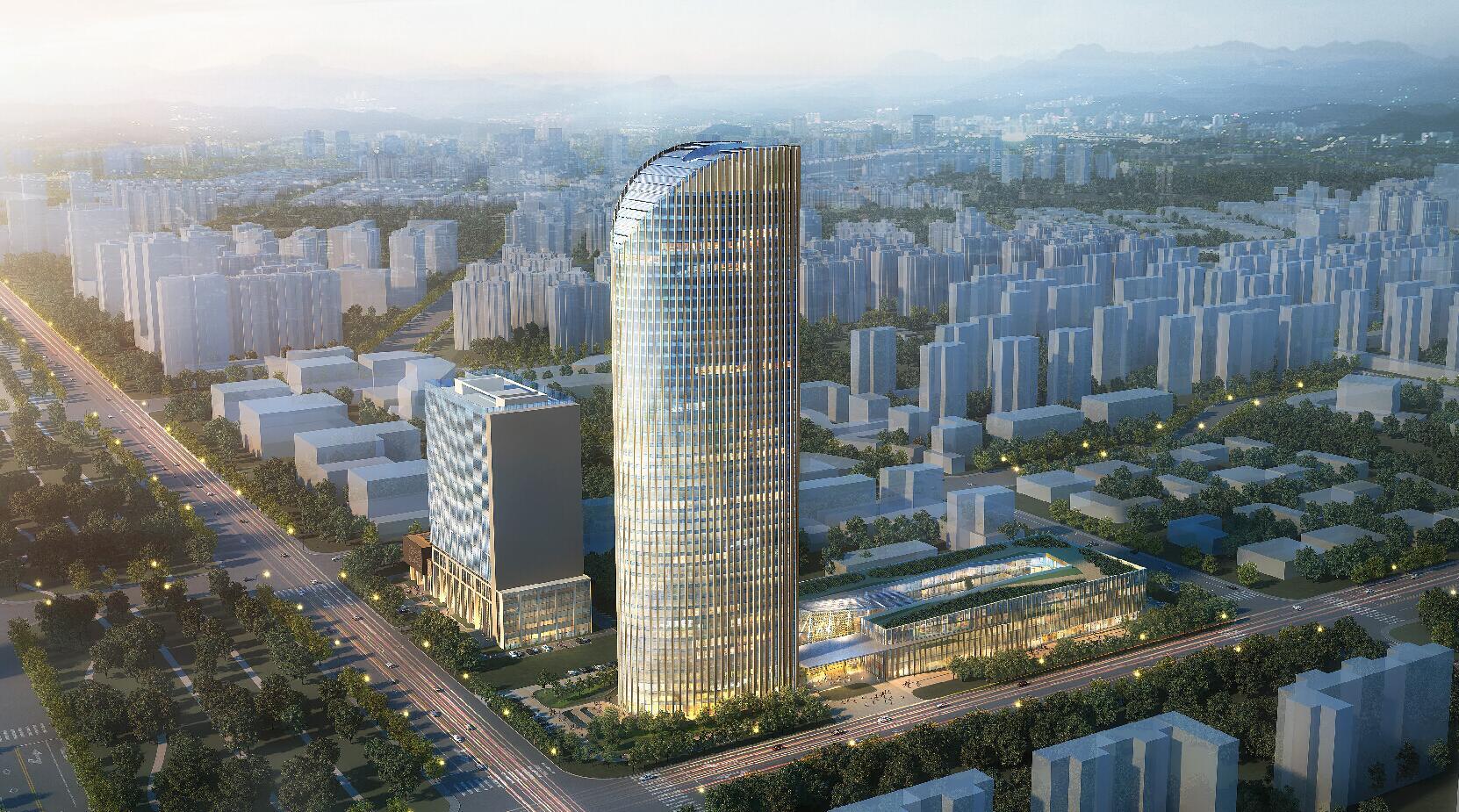 陕西延长石油中心防火玻璃幕墙及百叶项目