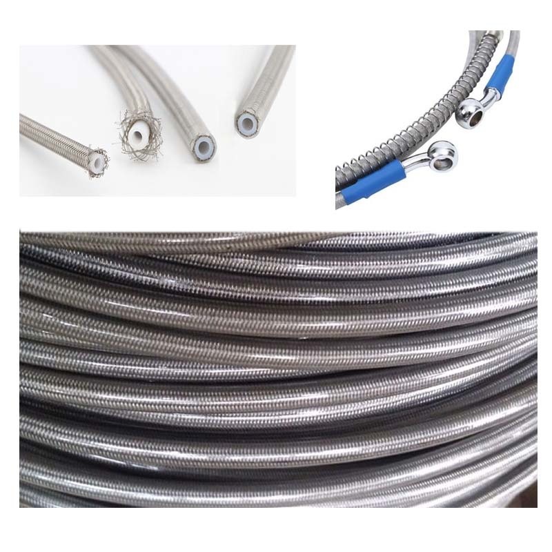 clear cover stainless steel braided PTFE brake line