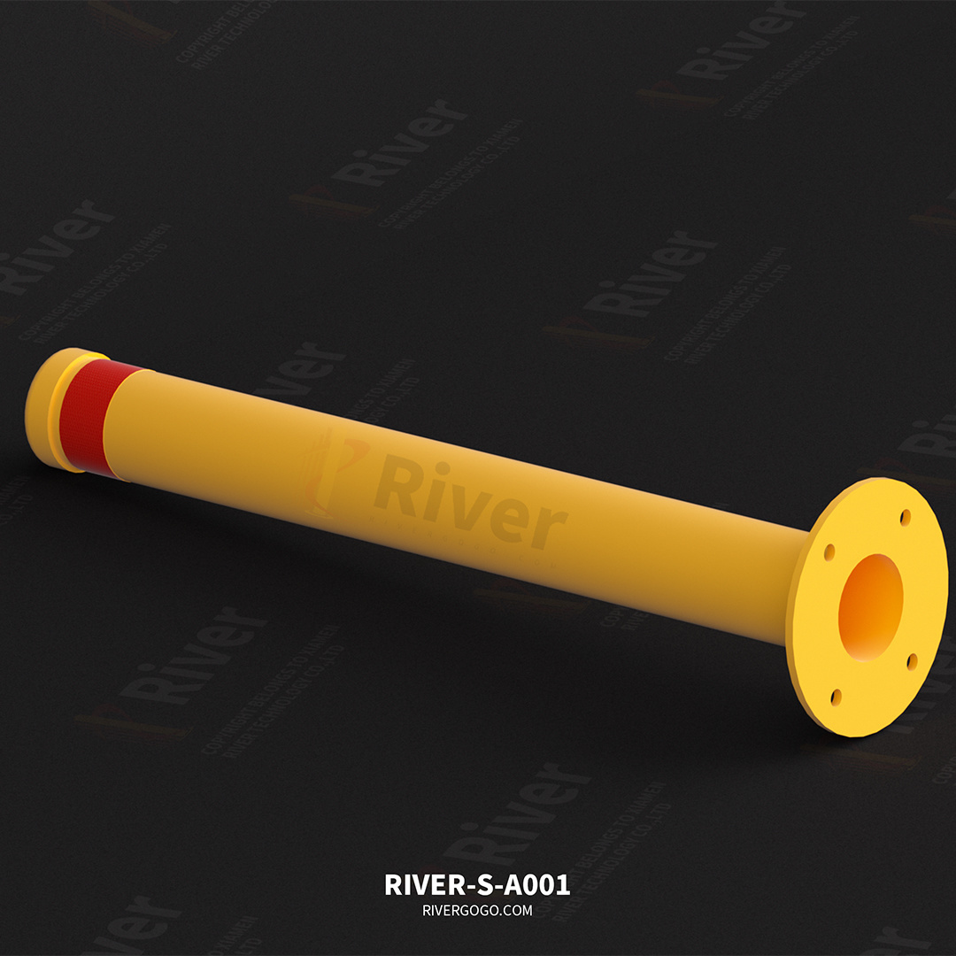 Installation and commissioning of Yellow Steel Pipe Collapsible Safety Bollard