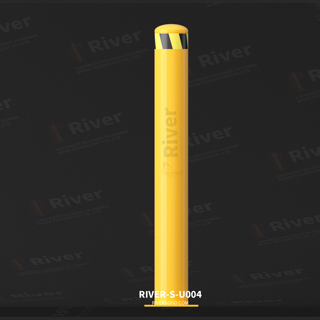 Durability of Yellow Steel Pipe Collapsible Safety Bollard