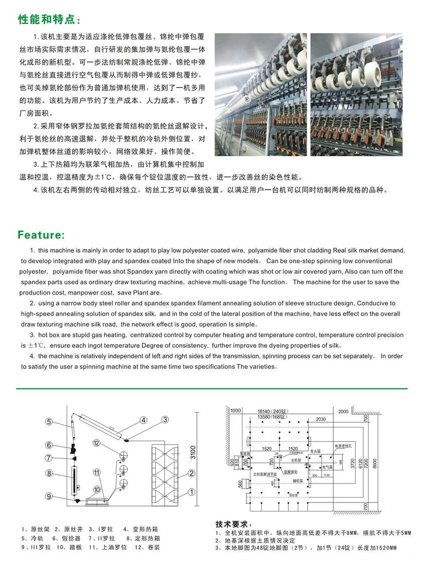 YQ668套筒式氨纶退解、氨纶上置式低弹一体机